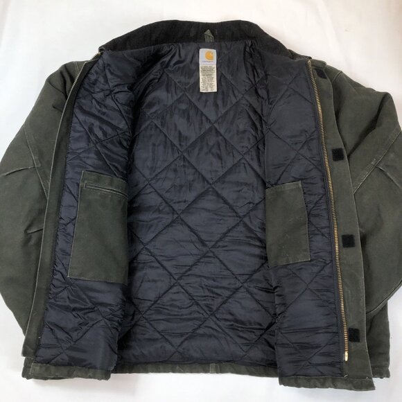 Carhartt Mens J22 MOS Green Traditional Canvas Jacket Artic Quilt Lined 4XL Tall - Picture 4 of 9